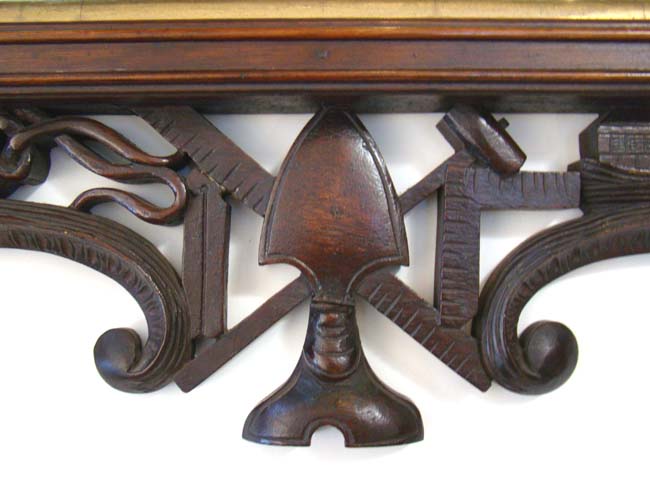 A RARE carved walnut Masonic Mirror circa 1868 carved by JOHN HALLEY BELLAMY (1836-1914) — image 4